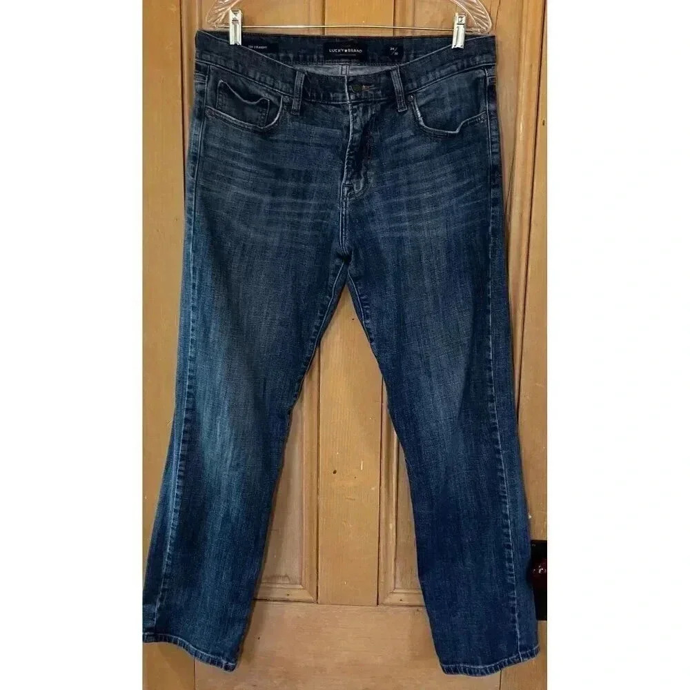 Lucky Brand 221 Mens Straight Leg Classic Denim Jean Jeans Sz 34x30 Blue VINTAGE